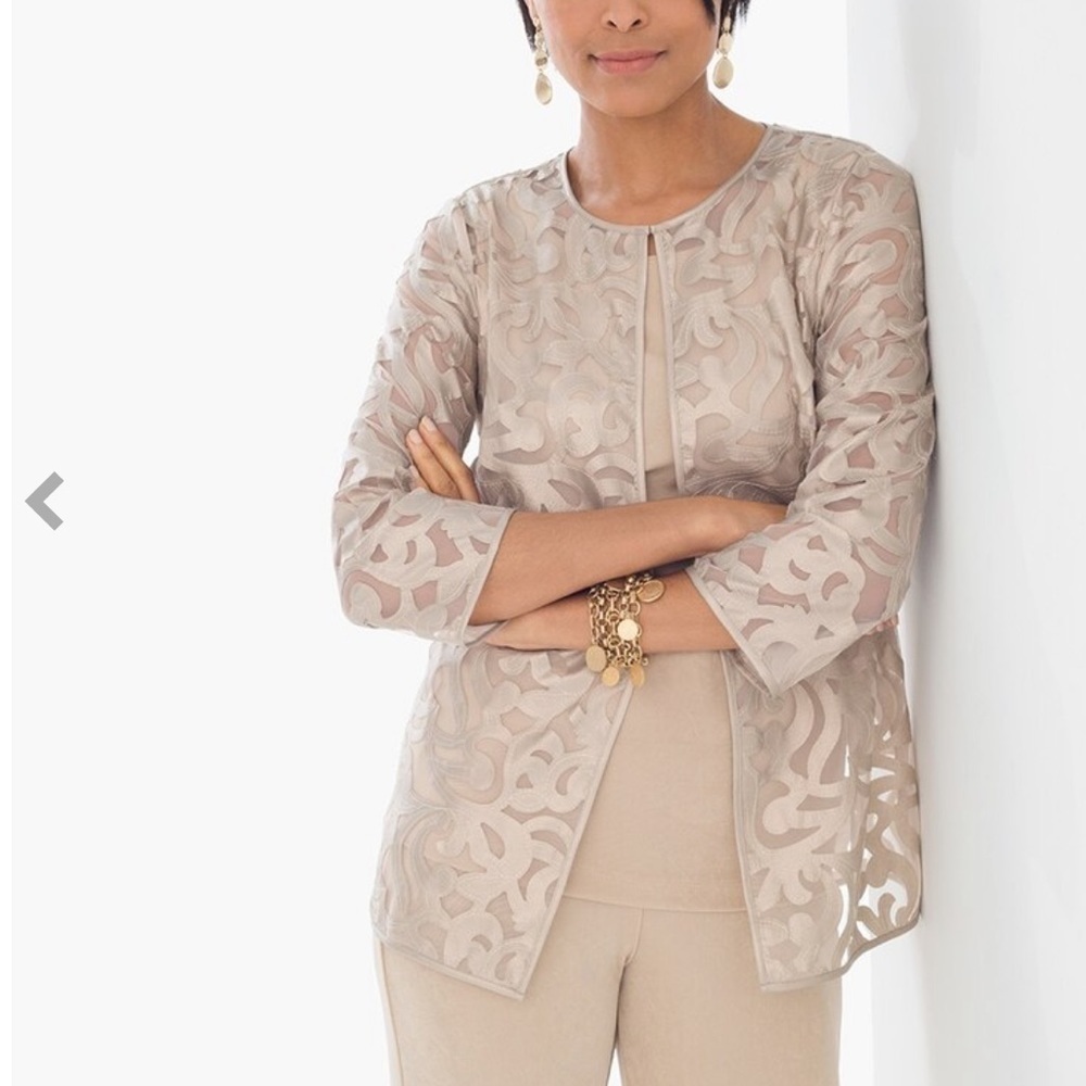 Laser Lace Cut Gold Travelers Collection jacket